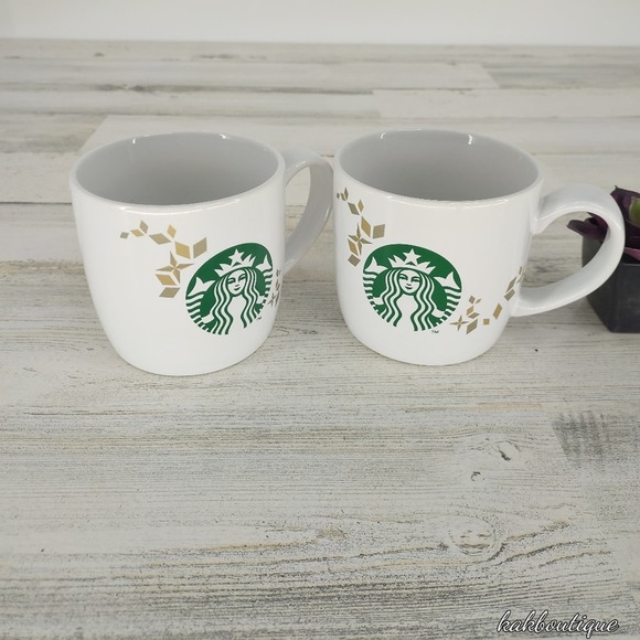 Starbucks White 2013 Holiday Collection Mugs - Picture 1 of 4
